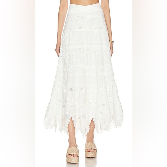 Free People Dresses & Skirts - Free People Prairie Eyelet Embroidered Skirt White Medium